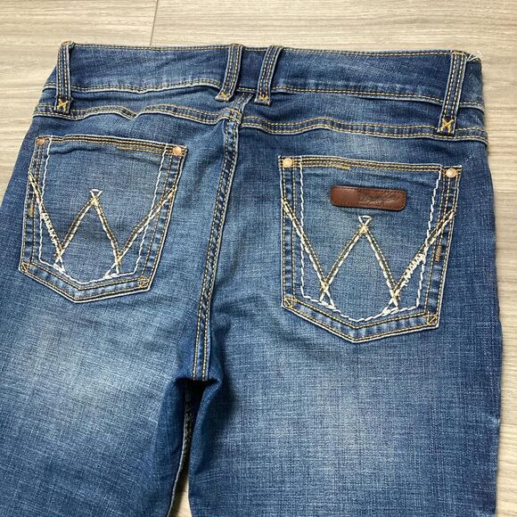 Vintage Y2K Western Style Wrangler Low Rise Bootcut Blue Jeans Size 11x32 - Picture 8 of 8
